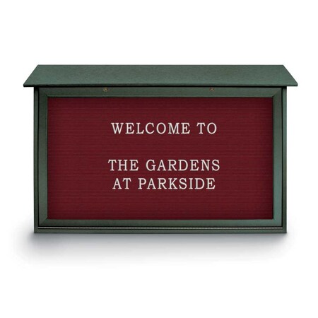 United Visual Products Indoor Enclosed Combo Board, 48"x36", White Frame/Green & Burgundy UVCB4836W-GREEN-DBURGU